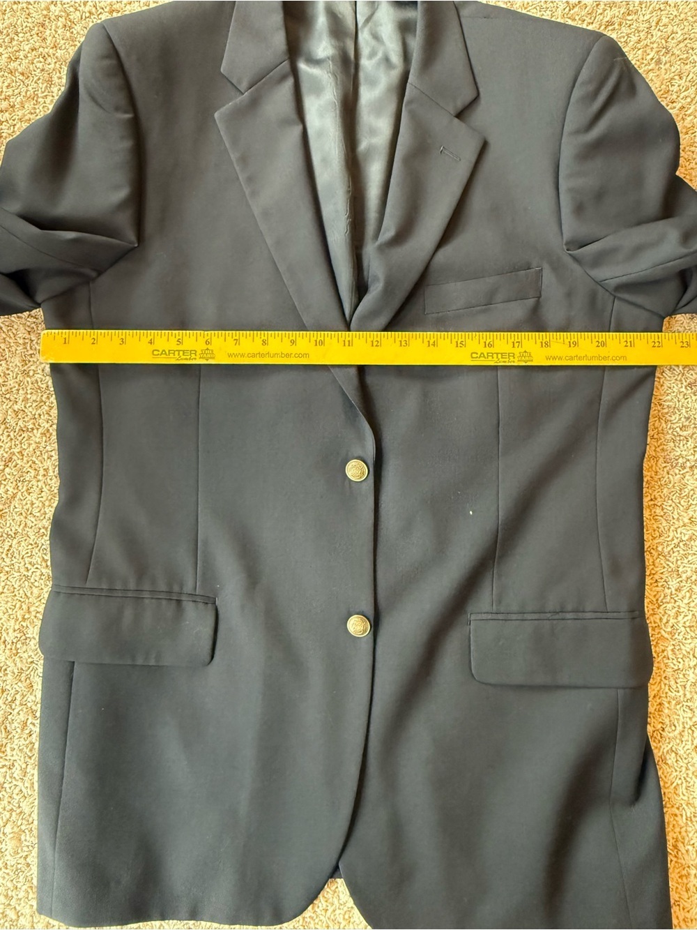 Club Room Charter Club Sport Coat 42L Tall Navy Blue Wool Blazer - Picture 8 of 11